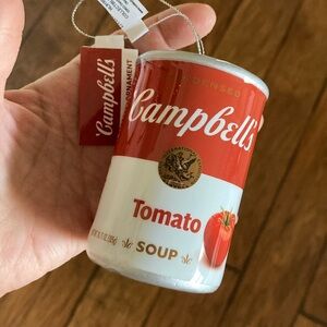 Campbell’s tomato Soup Can Christmas tree ornament NEW Andy Warhol homage